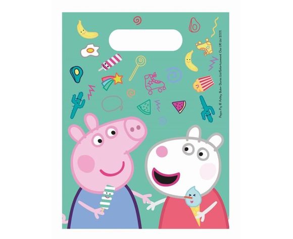 Plastové tašky na dárečky prasátko Peppa "Peppa Pig", 6 ks