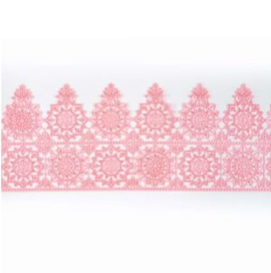 Cukrová krajka růžová - šířka 6 cm