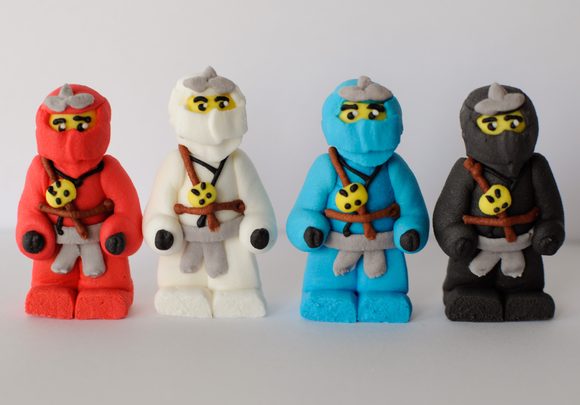 Cukrové dekorace Ninja Go – bojovníci, 4 ks