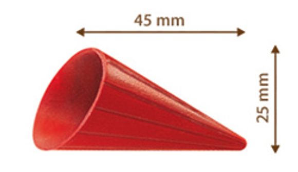 Čoko kornoutek - červený 44 ks