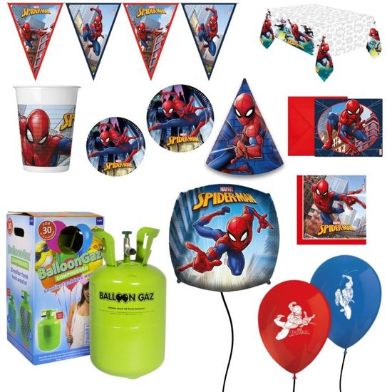 Dětská narozeninová sada Spiderman s balónky a heliem - 10 osob