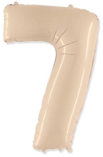 Balón foliový číslice KRÉMOVÁ - 102 cm - 7