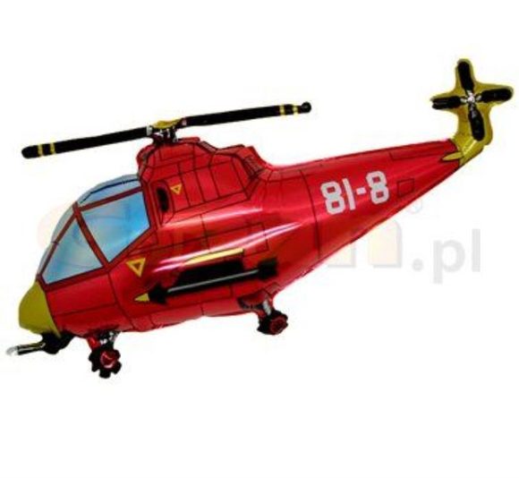 Balón foliový Helikoptéra červená 60 cm