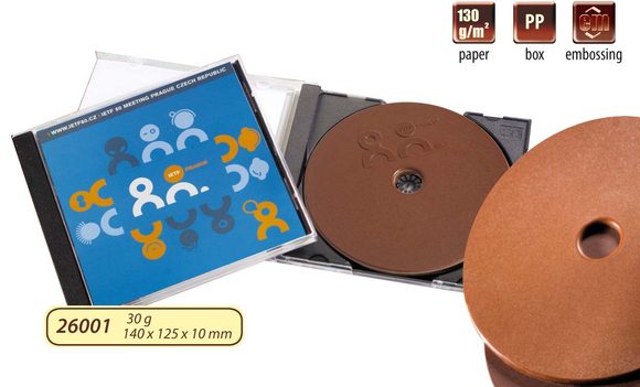 Reklamní čokoládové cd 35g v plastové krabičce s vaším motivem/logem - od 100 ks