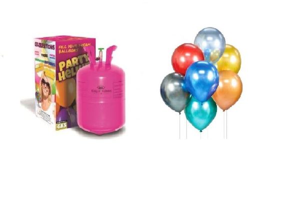 Helium a sada latex. balónků - chrom. mix barev - 7 ks, 30 cm