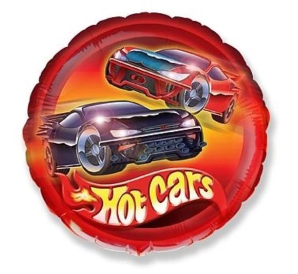 Balón foliový 45 cm Auta- Hot Cars