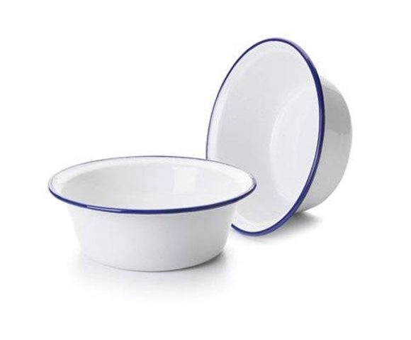 Smaltovaná miska 16cm modrý okraj