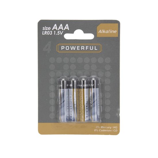 Baterie alkalické, 4x AAA 1,5 V