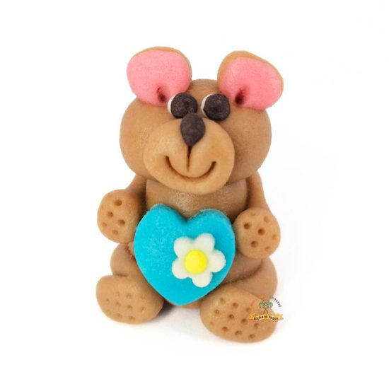 Příležitostná postavička - Medvídek světle hnědý s modrým srdíčkem