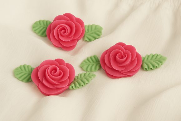 Cukrové růže velké – růžové (3 kusy)