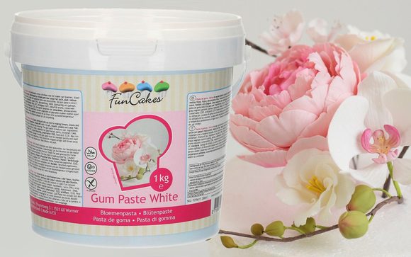 Gum pasta bílá - hotová hmota na modelování květin a jemných tvarů 1 kg