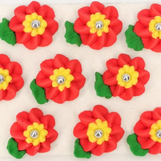 Cukrové dekorace velké květy na platíčku 5