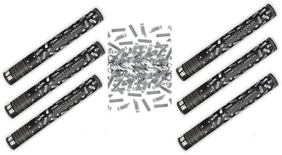 Konfety 40cm STŘÍBRNÉ METALICKÉ 6 ks