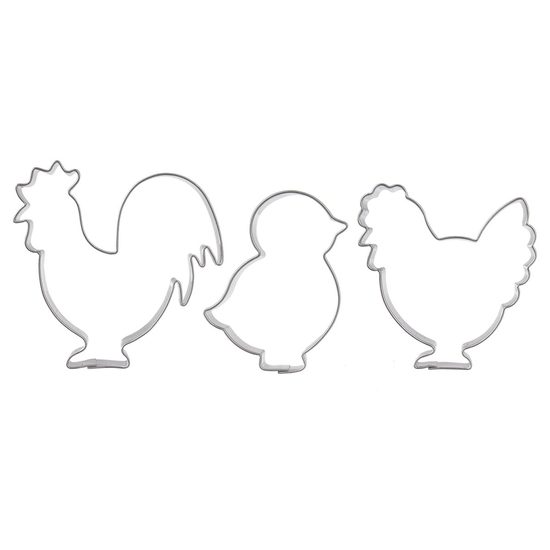 Vykrajovačka jaro 3 ks - kohoutek, slepička a kuřátko