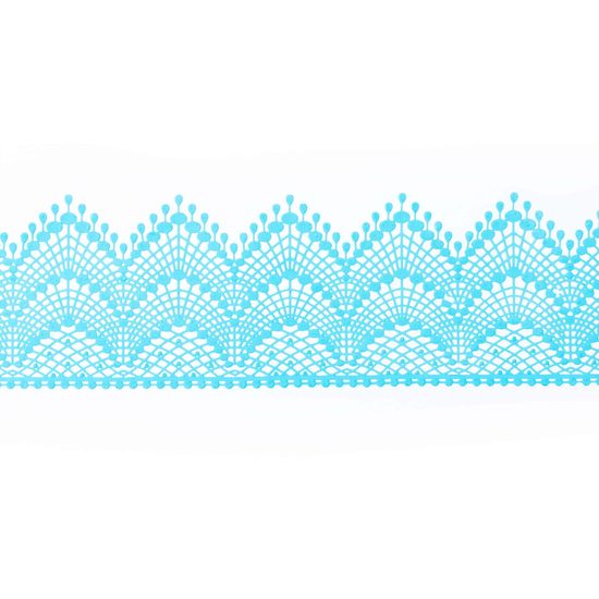 Modrá cukrová krajka - šířka 6 cm