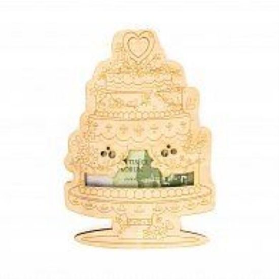 Kapsa dřevěná tvarovaná dort - svatba