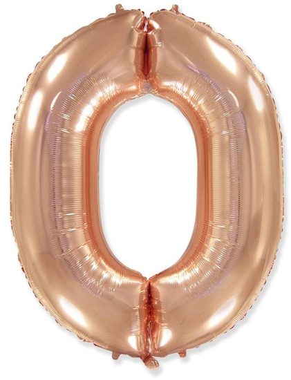 Balón foliový číslice růžovozlatá - Rose Gold 115 cm - 0