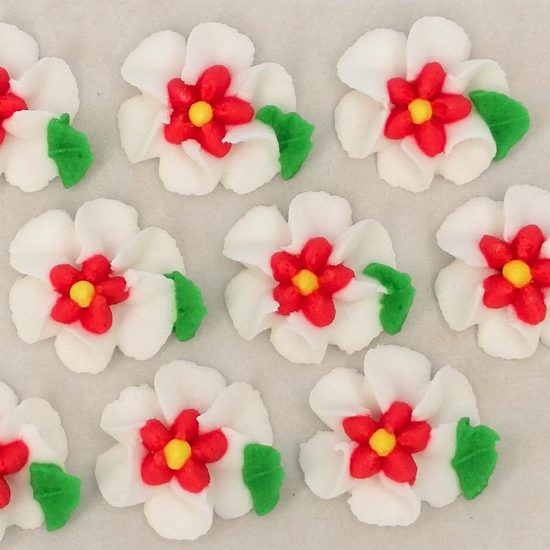 Cukrové dekorace velké květy na platíčku 23