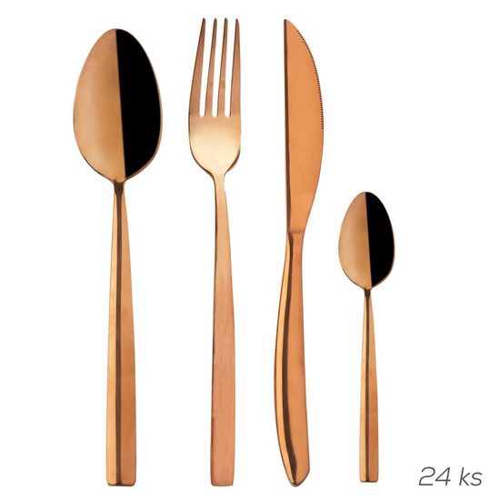 Jídelní příbory COPPER 24 dílů