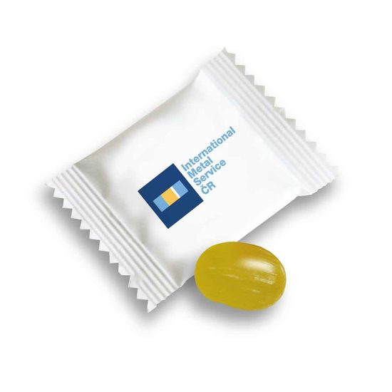 Reklamní flowpackové bonbóny 1ks v sáčku - cmyk logo s vaším motivem/logem 1500 ks
