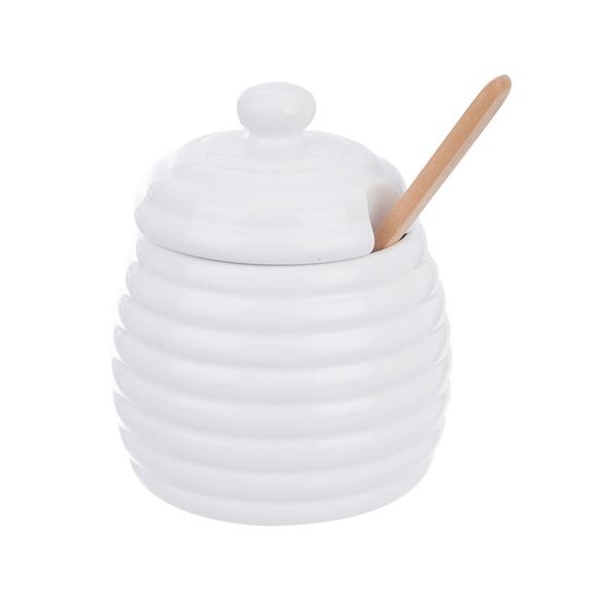 Dóza na med se lžíčkou WHITE