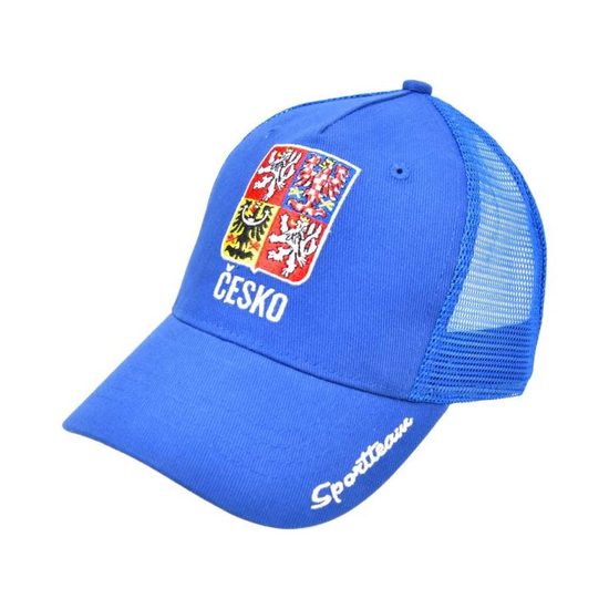 Kšiltovka - čepice Česko se státním znakem - modrá
