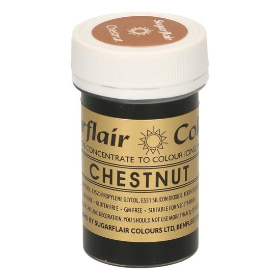 Gelová barva Chestnut Sugarflair 25 g - hnědá oříšková