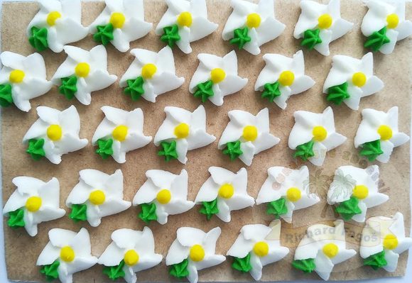 Cukrové ozdoby květy na platíčku 18