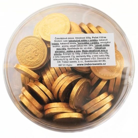 Čokoládové mince - cent zlatý (110ks)