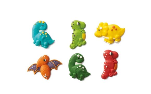 6 ks cukrových dekorací Dinosauři