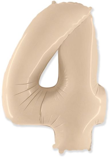 Balón foliový číslice KRÉMOVÁ - 102 cm - 4