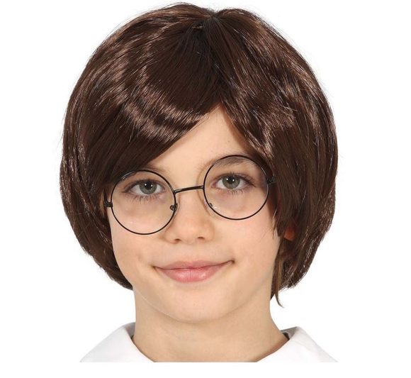 Hnědá paruka čaroděj - kouzelník Harry