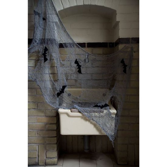 Halloweenská dekorační síť s netopýry 150x75 cm