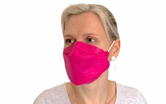 Skládací respirační ochranná maska růžová 1 ks