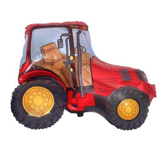 Balón foliový 60 cm Traktor červený
