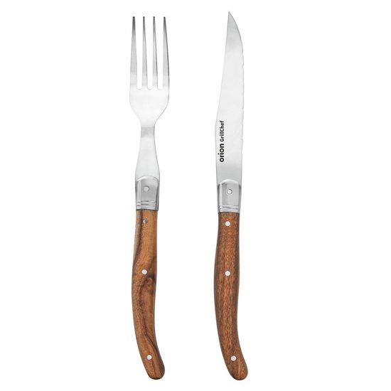 Steak set nůž+vidlička nerez/dřevo