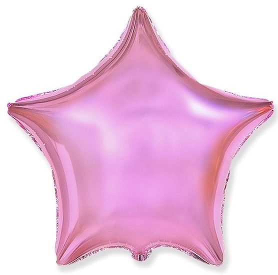 Balón foliový 45 cm Hvězda metalická světle růžová