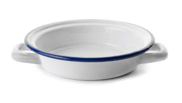 Smaltovaný kastrůlek bílo modrý 16cm