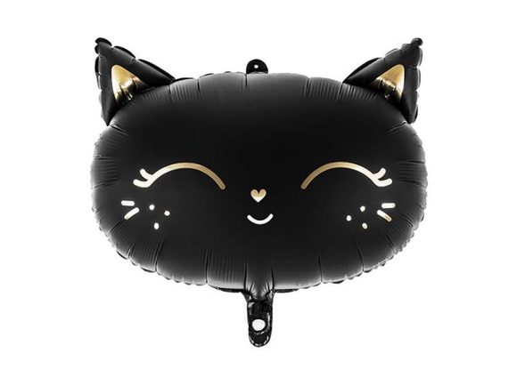 Balón foliový kočka, 48 x 36 cm, černá