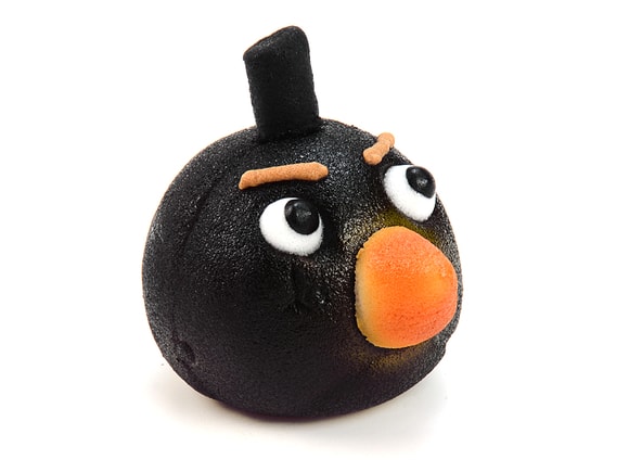 Angry Birds Černý - marcipánová figurka na dort