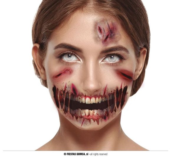 Tetování krvavý obličej - krev - Halloween - 4 ks