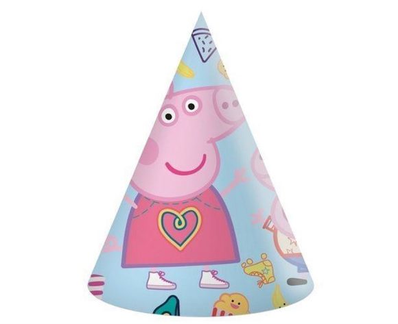 Papírové kloboučky prasátko Peppa "Peppa Pig", 6 ks