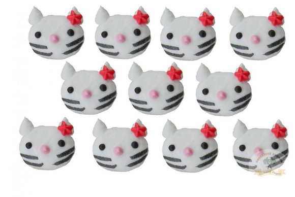 Cukrové dekorace kočičky bílé