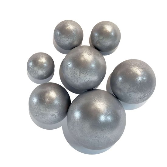 Stříbrné čokoládové koule, extra velké (XXL) – sada 7 kusů