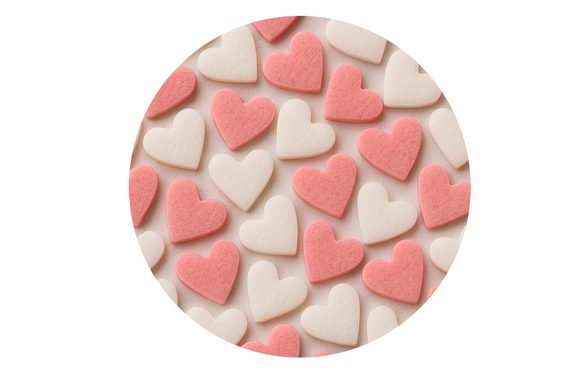 Srdíčka z jedlého papíru 20mm červeno-růžovo-bílá 15 g