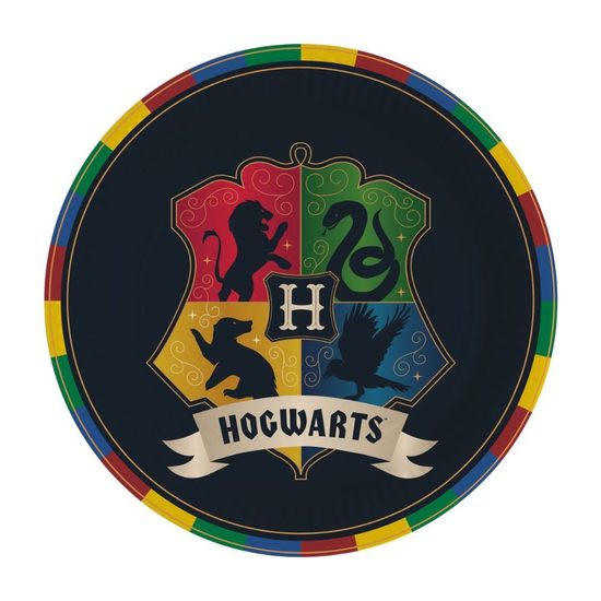 Papírové talíře Harry Potter - Erb - čaroděj - 23 cm - 8 ks