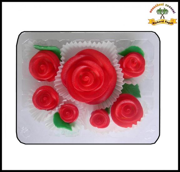 Dortová sada růží - Stříkané červené stříkané červené