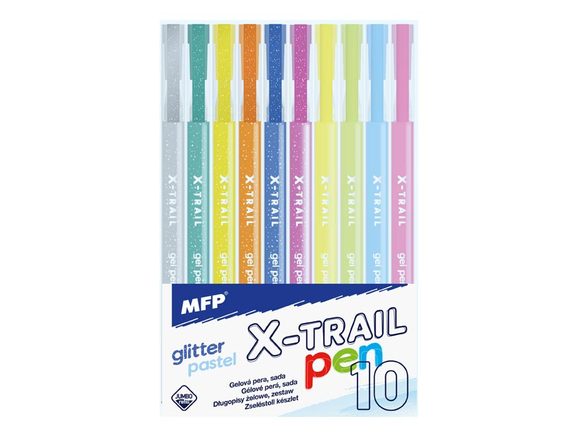 gelové pero set BS 10ks GLITTER + PASTEL