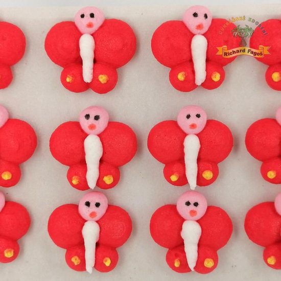 Cukrové dekorace motýlek červený