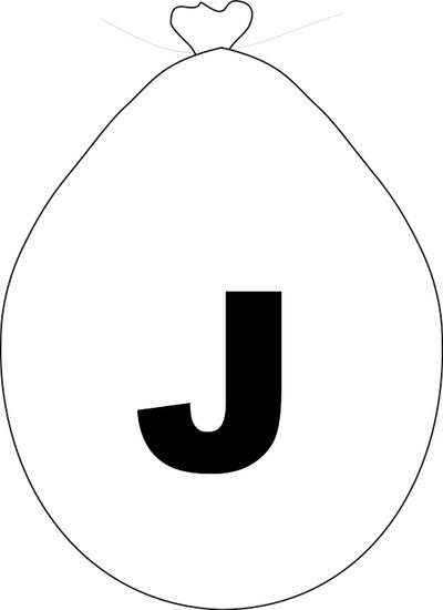 Balónek písmeno J bílé